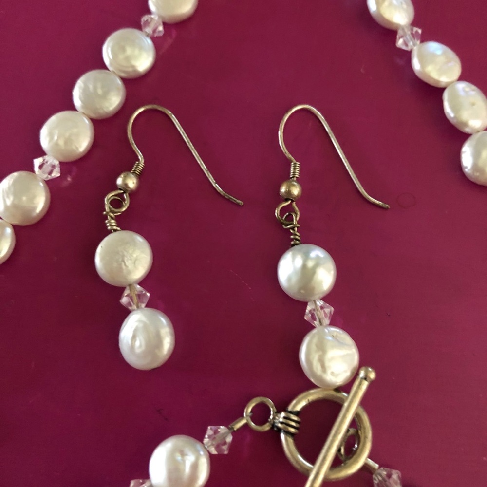 Handmade Fresh Water Pearl Necklace-Bracelet-Ear. - Picture 5 of 7